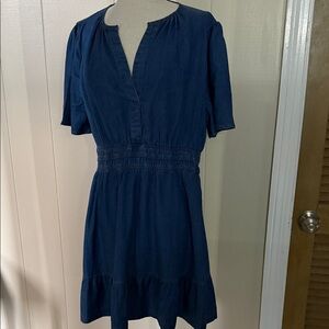 Simple Denim Navy eleastic waistband Dress